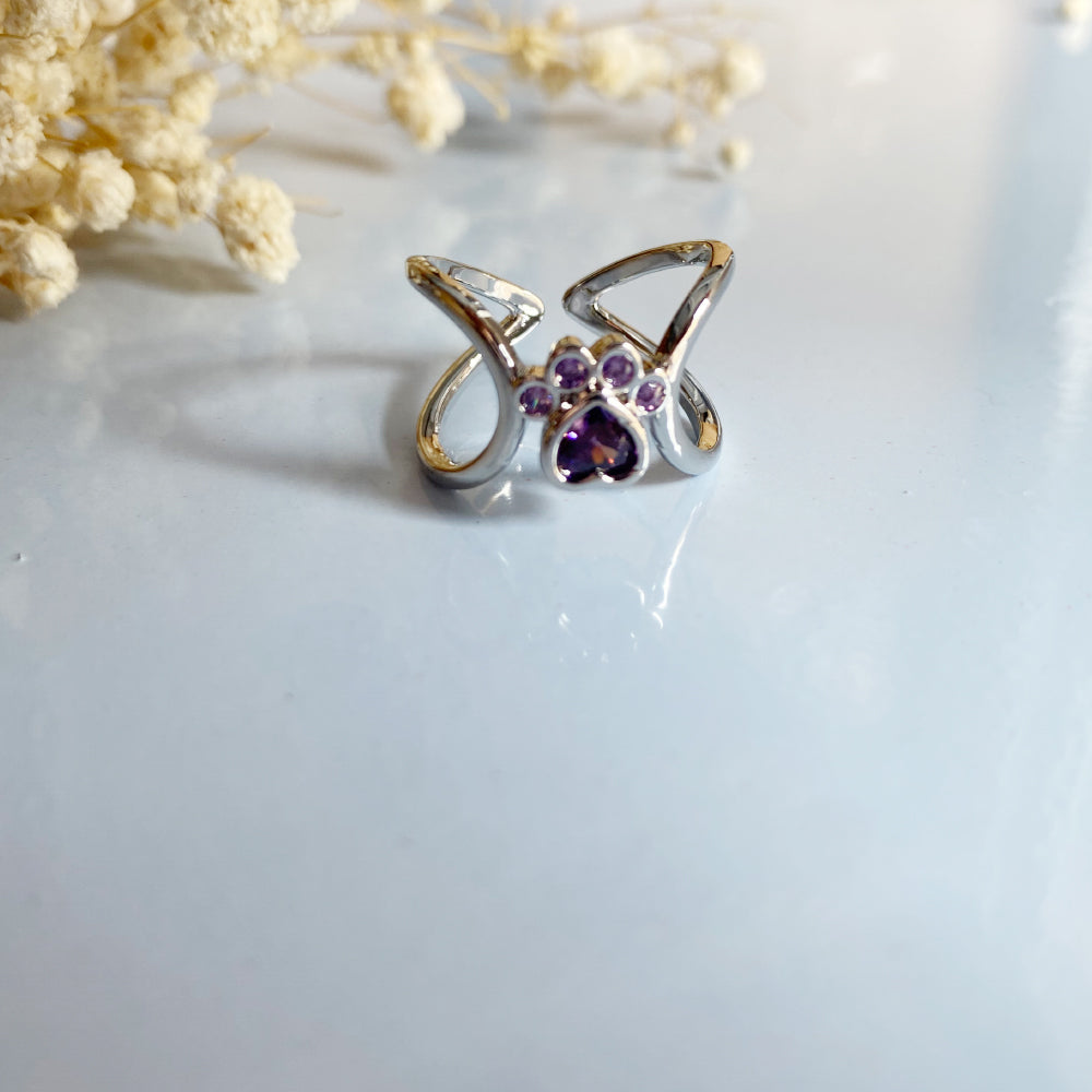 Adjustable Infinity Paw Ring – Stainless Steel