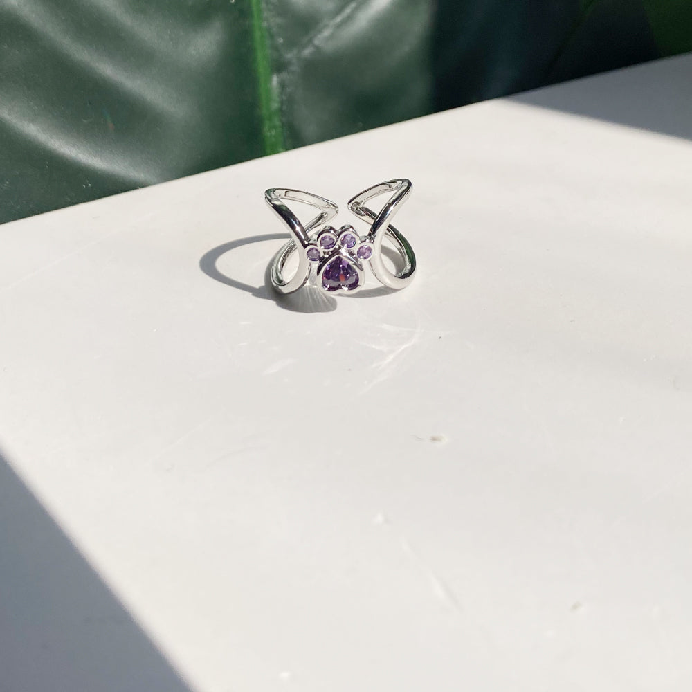 Adjustable Infinity Paw Ring – Stainless Steel