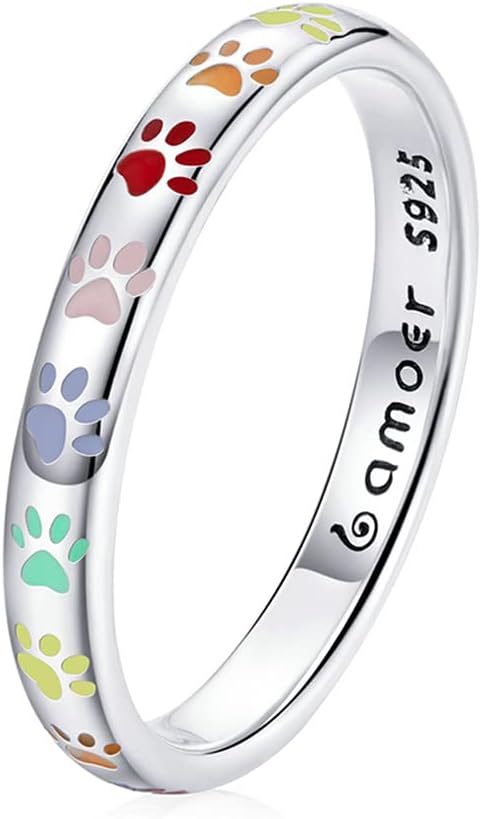 Paw Print Ring in 925 Sterling Silver – A Symbol of Love for Your Furry Friend