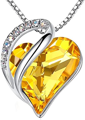 Infinity Love Heart Pendant Necklace with Birthstone Crystals – A Timeless Symbol of Love