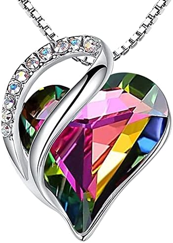 Infinity Love Heart Pendant Necklace with Birthstone Crystals – A Timeless Symbol of Love