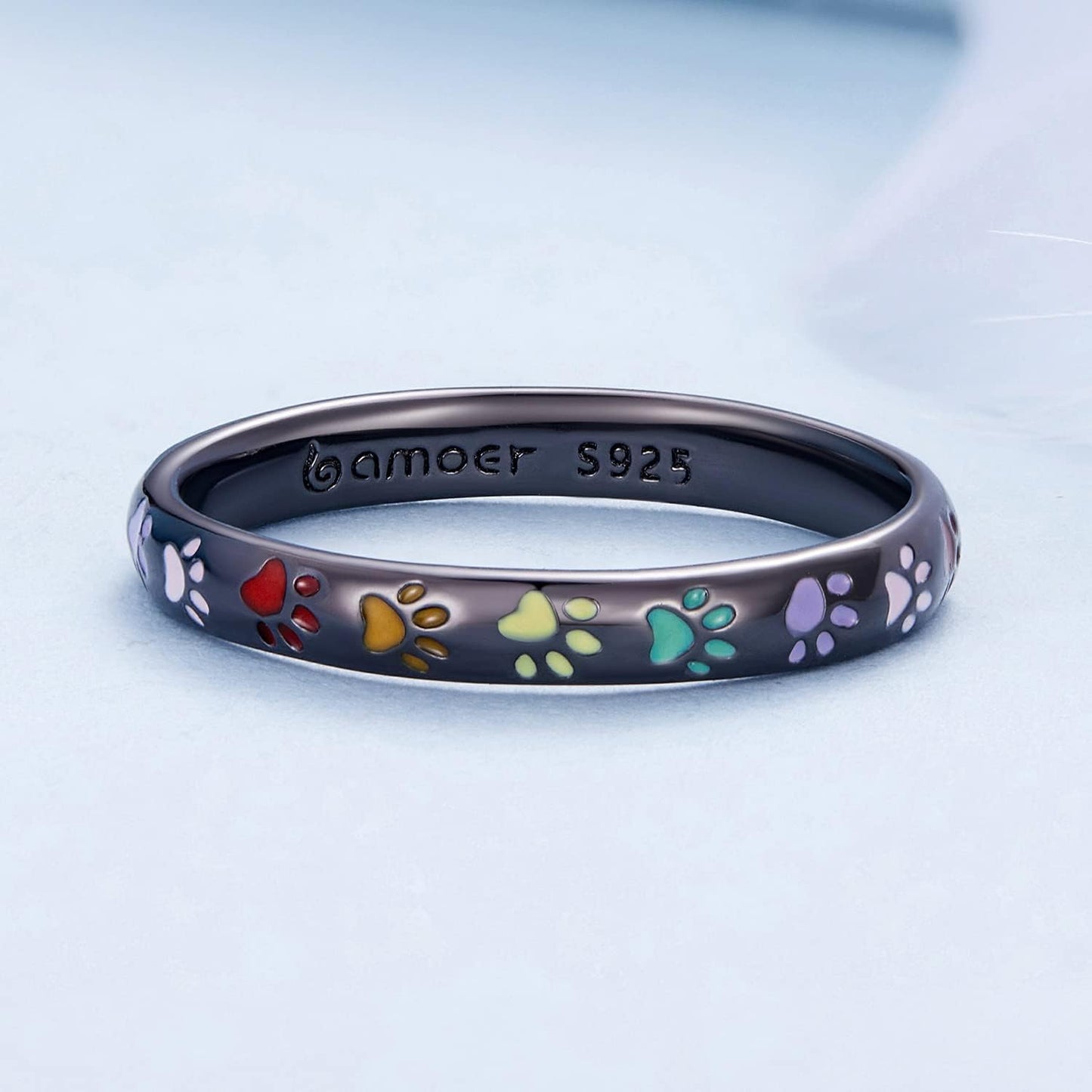Paw Print Ring in 925 Sterling Silver – A Symbol of Love for Your Furry Friend