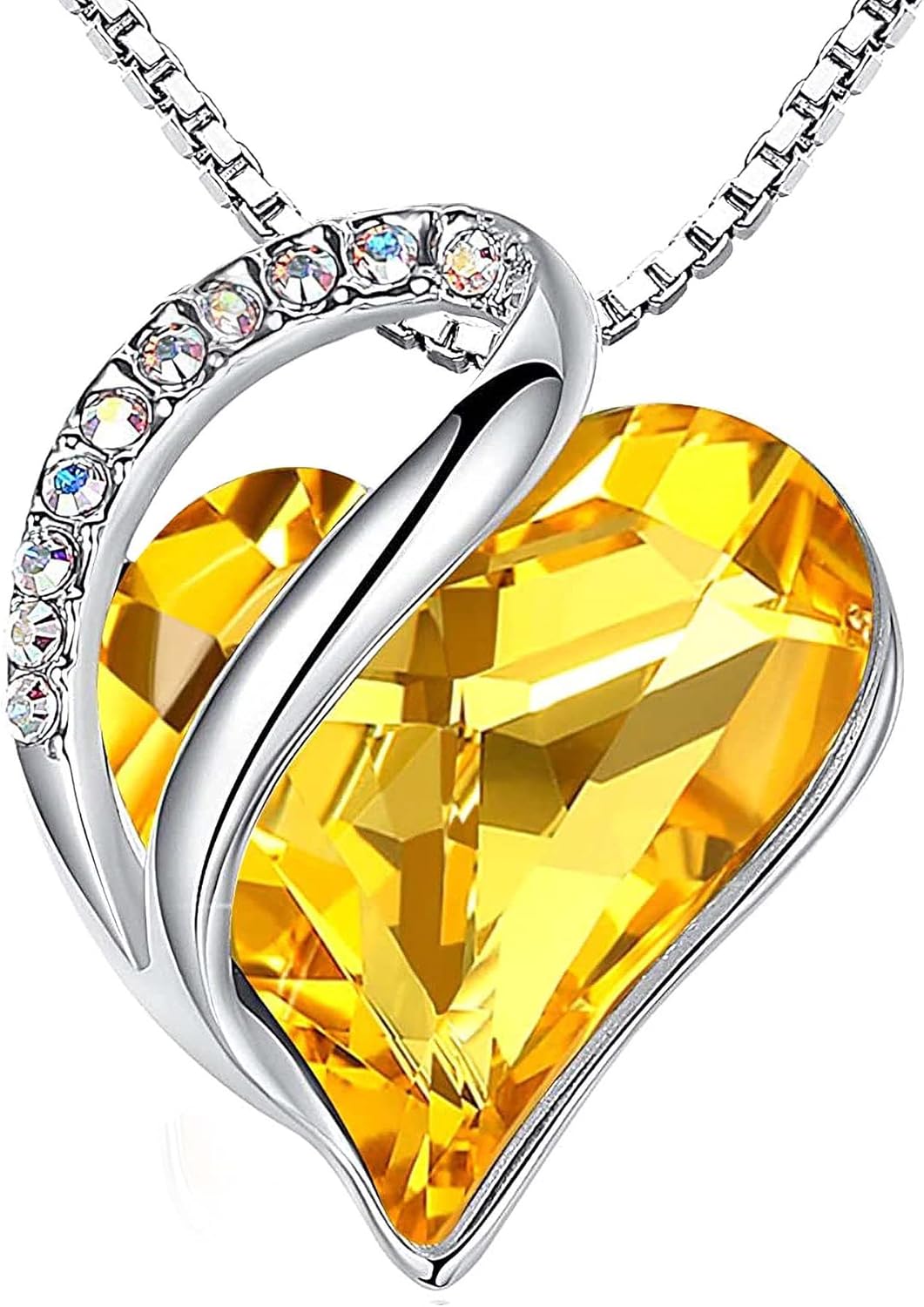 Infinity Love Heart Pendant Necklace with Birthstone Crystals – A Timeless Symbol of Love