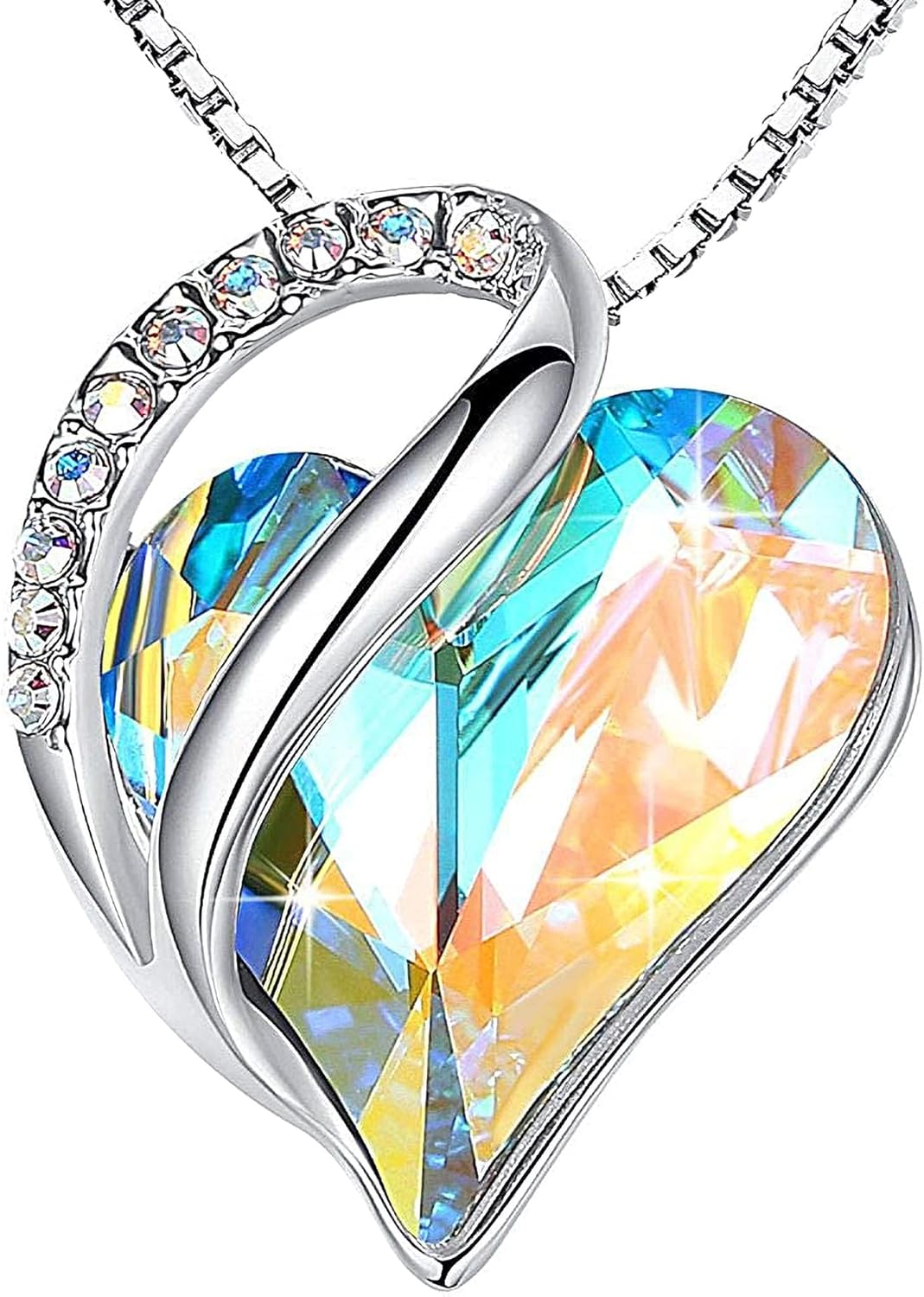 Infinity Love Heart Pendant Necklace with Birthstone Crystals – A Timeless Symbol of Love