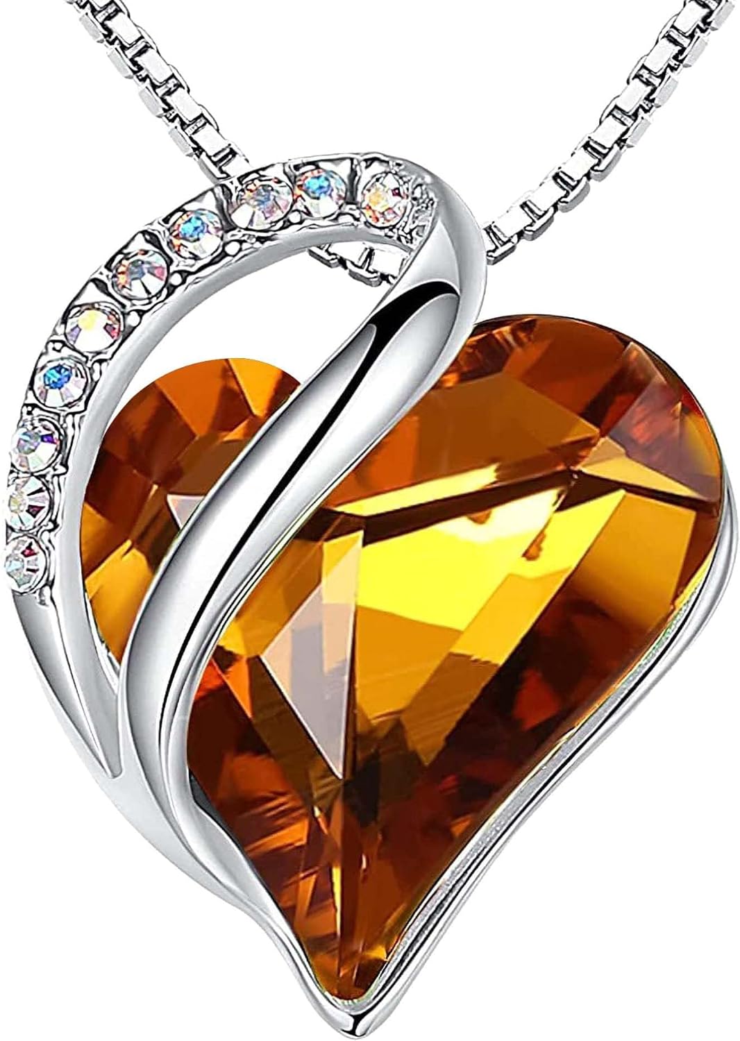 Infinity Love Heart Pendant Necklace with Birthstone Crystals – A Timeless Symbol of Love