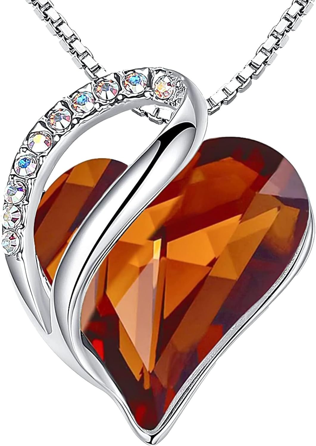 Infinity Love Heart Pendant Necklace with Birthstone Crystals – A Timeless Symbol of Love