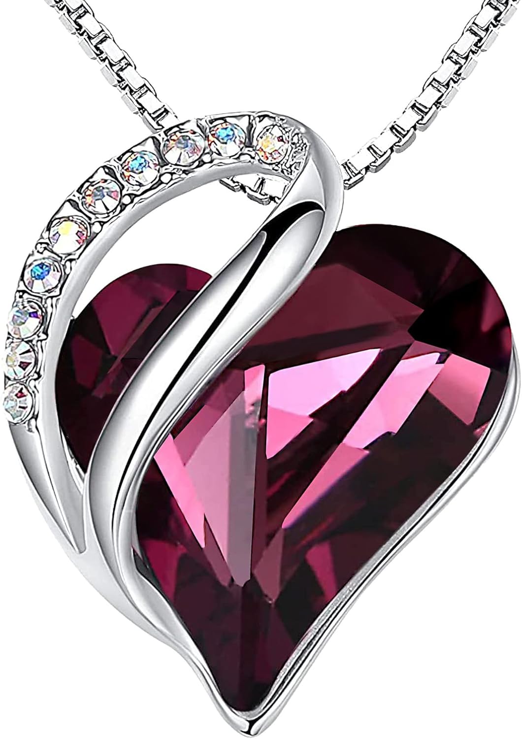 Infinity Love Heart Pendant Necklace with Birthstone Crystals – A Timeless Symbol of Love