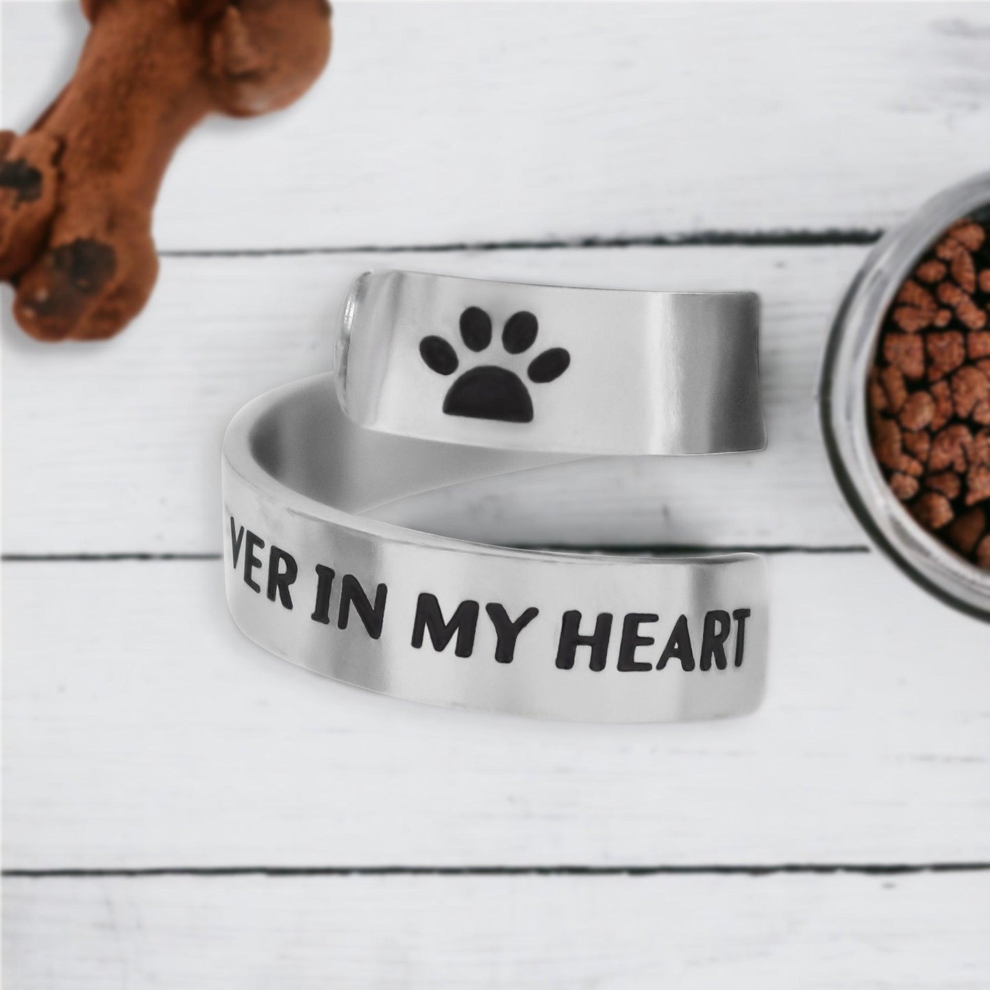 Forever In My Heart Twist Ring – Adjustable Stainless Steel Dog Memorial Ring