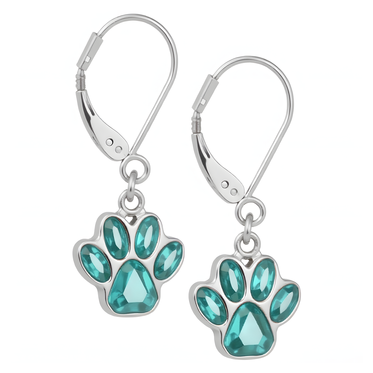 Handcrafted Birthstone Paw Earrings in Stainless Steel