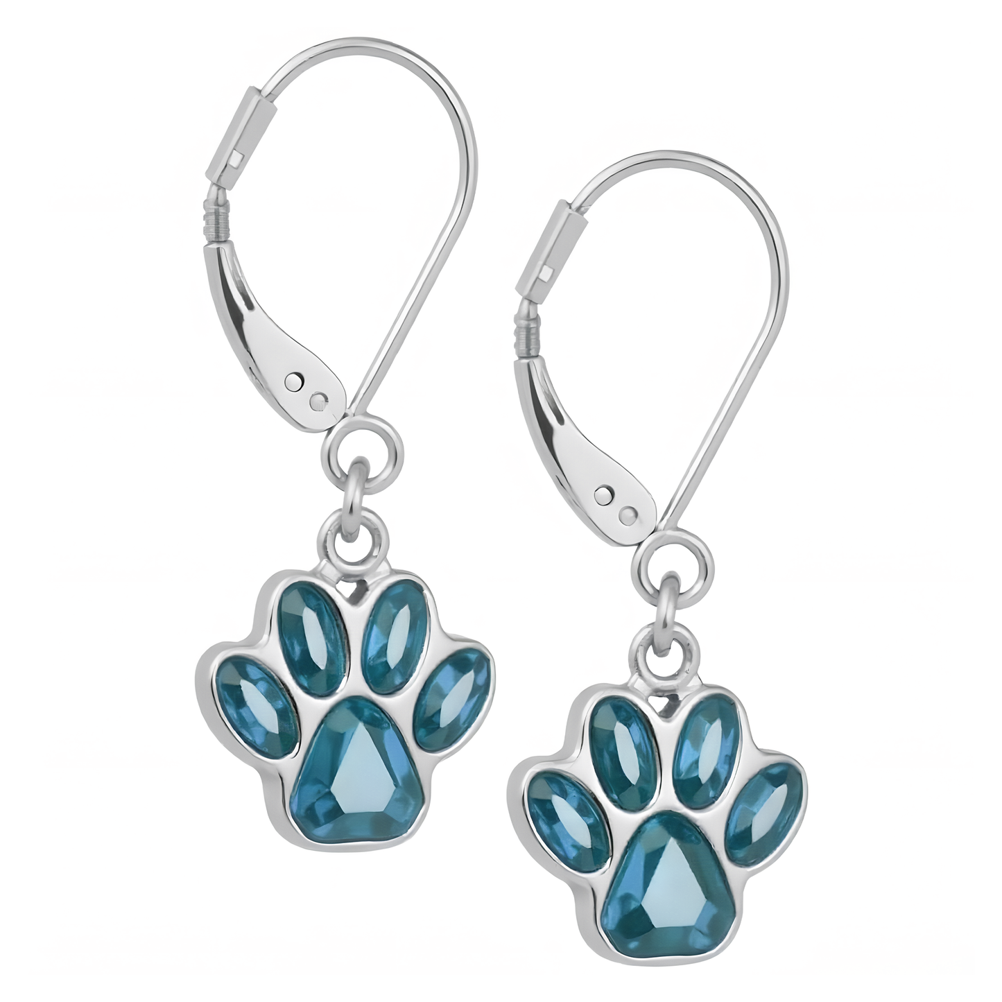 Handcrafted Birthstone Paw Earrings in Stainless Steel