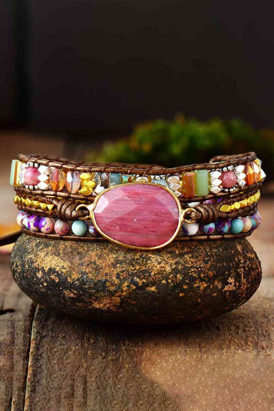 Handcrafted Bracelet with Natural Stone Beads