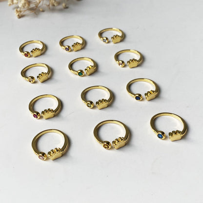 Personalized Golden Paw Birthstone Ring