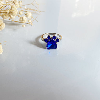 Personalized Paw Birthstone Ring – Stainless Steel
