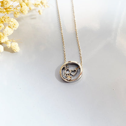 Personalized Paw & Heart Birthstone Necklace – Stainless Steel