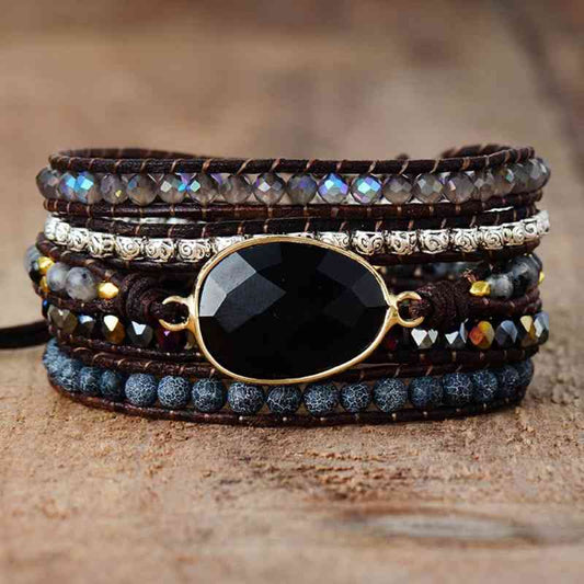 Bracelet with Agate Beads and Natural Stones