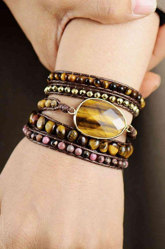 Multi-Layer Bracelet with Natural Stones