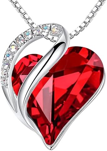 Infinity Love Heart Pendant Necklace with Birthstone Crystals – A Timeless Symbol of Love