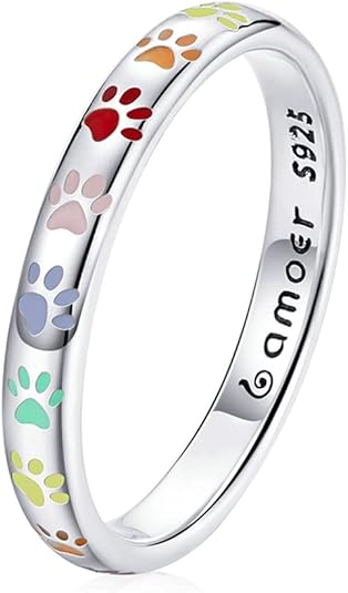 Paw Print Ring in 925 Sterling Silver – A Symbol of Love for Your Furry Friend