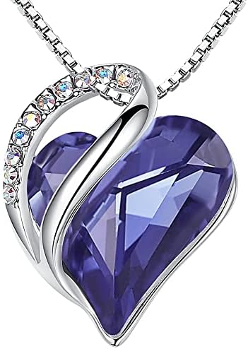Infinity Love Heart Pendant Necklace with Birthstone Crystals – A Timeless Symbol of Love