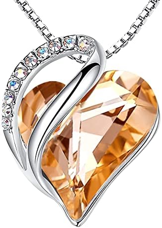 Infinity Love Heart Pendant Necklace with Birthstone Crystals – A Timeless Symbol of Love