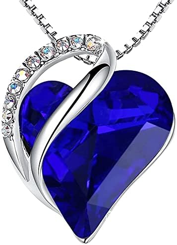 Infinity Love Heart Pendant Necklace with Birthstone Crystals – A Timeless Symbol of Love