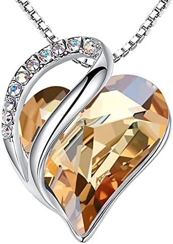 Infinity Love Heart Pendant Necklace with Birthstone Crystals – A Timeless Symbol of Love