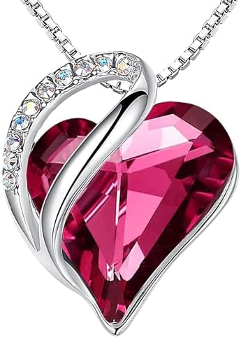 Infinity Love Heart Pendant Necklace with Birthstone Crystals – A Timeless Symbol of Love