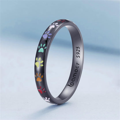 Paw Print Ring in 925 Sterling Silver – A Symbol of Love for Your Furry Friend