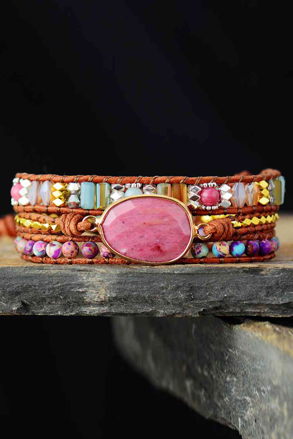Handcrafted Bracelet with Natural Stone Beads