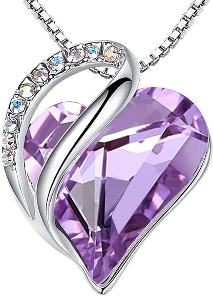 Infinity Love Heart Pendant Necklace with Birthstone Crystals – A Timeless Symbol of Love