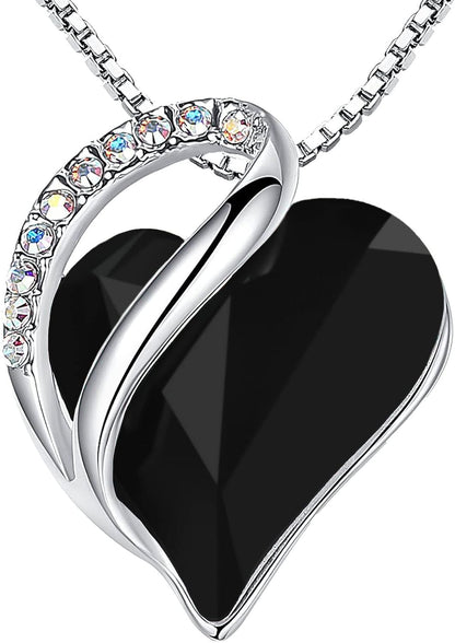 Infinity Love Heart Pendant Necklace with Birthstone Crystals – A Timeless Symbol of Love