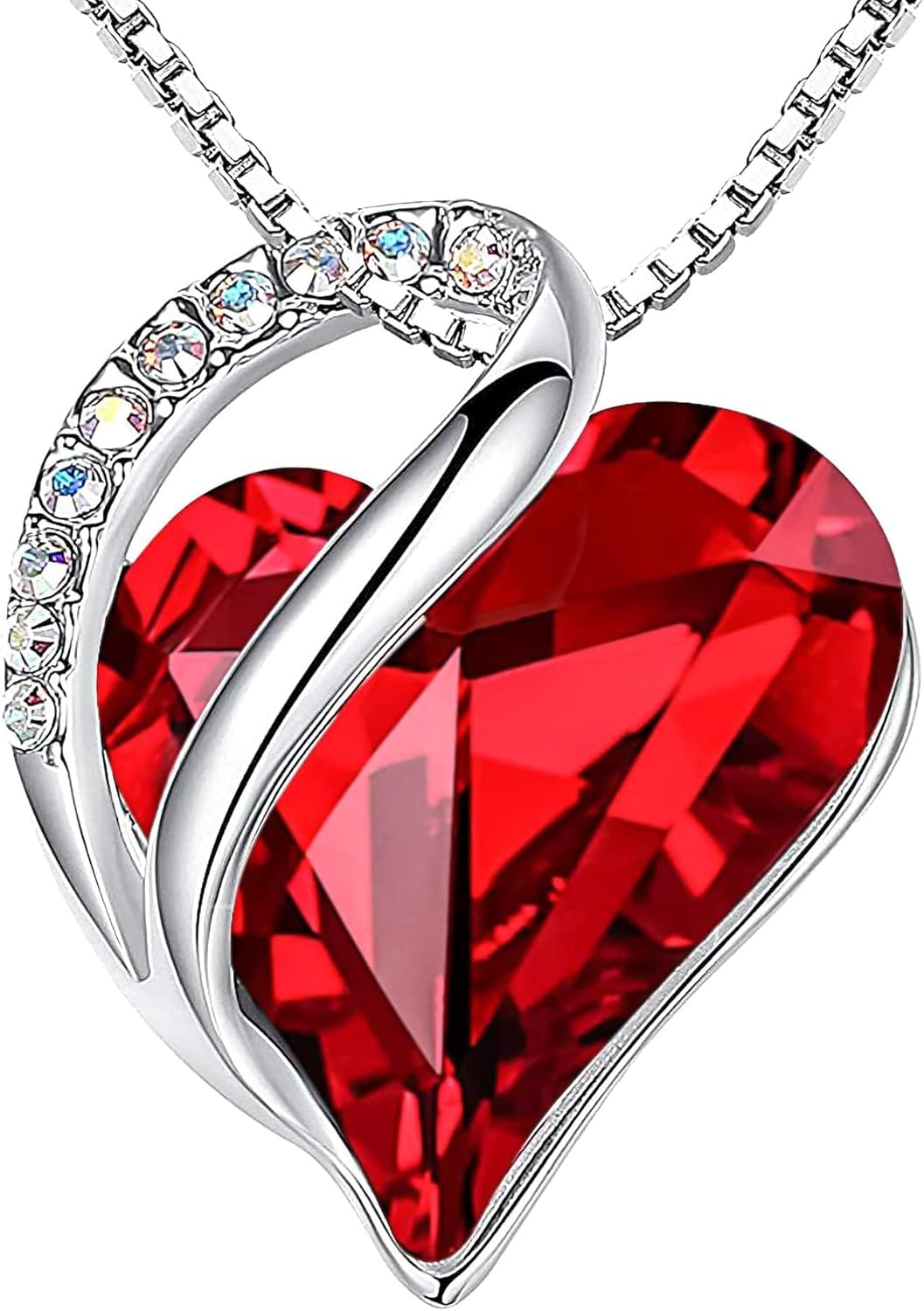 Infinity Love Heart Pendant Necklace with Birthstone Crystals – A Timeless Symbol of Love
