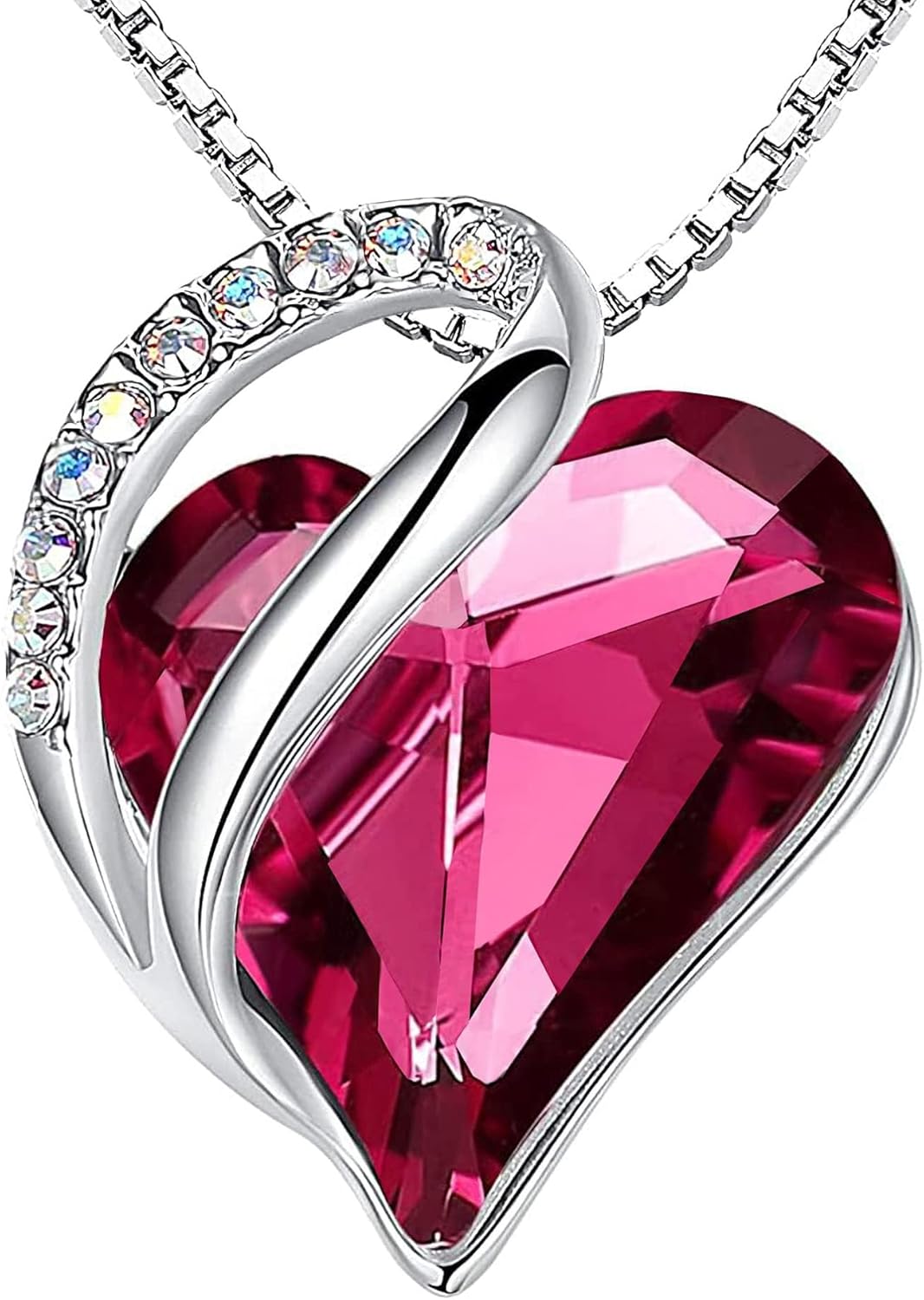 Infinity Love Heart Pendant Necklace with Birthstone Crystals – A Timeless Symbol of Love