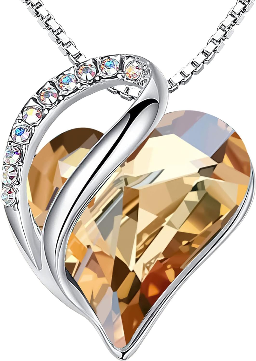 Infinity Love Heart Pendant Necklace with Birthstone Crystals – A Timeless Symbol of Love