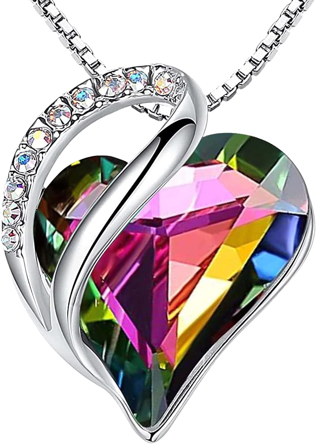 Infinity Love Heart Pendant Necklace with Birthstone Crystals – A Timeless Symbol of Love