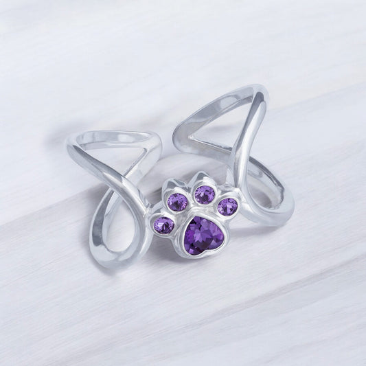 Adjustable Infinity Paw Ring – Stainless Steel